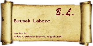 Butsek Laborc névjegykártya